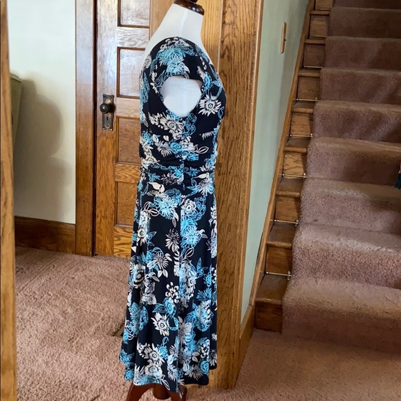 BCBG V Neck Flowered Dress - Picture 3 of 5